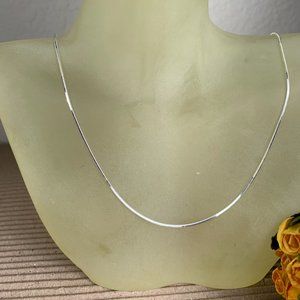 NEW 18" Real Silver (not plated) 1mm Square Snake Chain